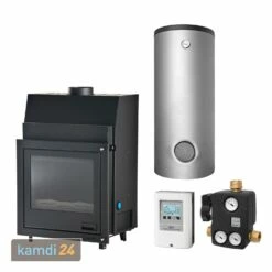 Aquaflam 25 Basic Wasserführender Kamineinsatz Komplett-Set Kombispeicher THKE 1000 + 1 SWT
