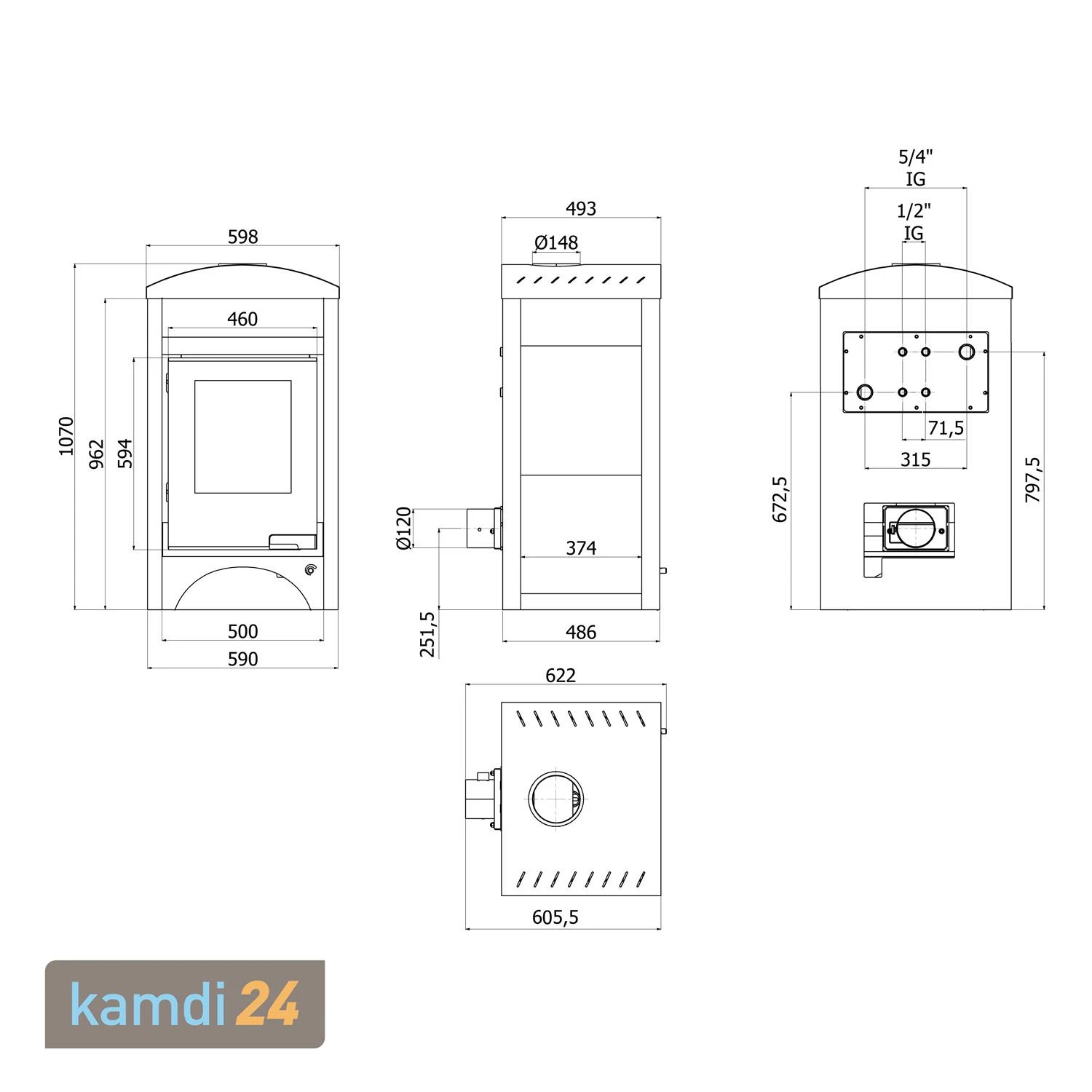 Aquaflam Vario Barma Basic Wasserführender Kaminofen Maple 11/7 KW 9 Aquaflam Vario Barma Basic Wasserführender Kaminofen Maple 11/7 KW – Bild 7