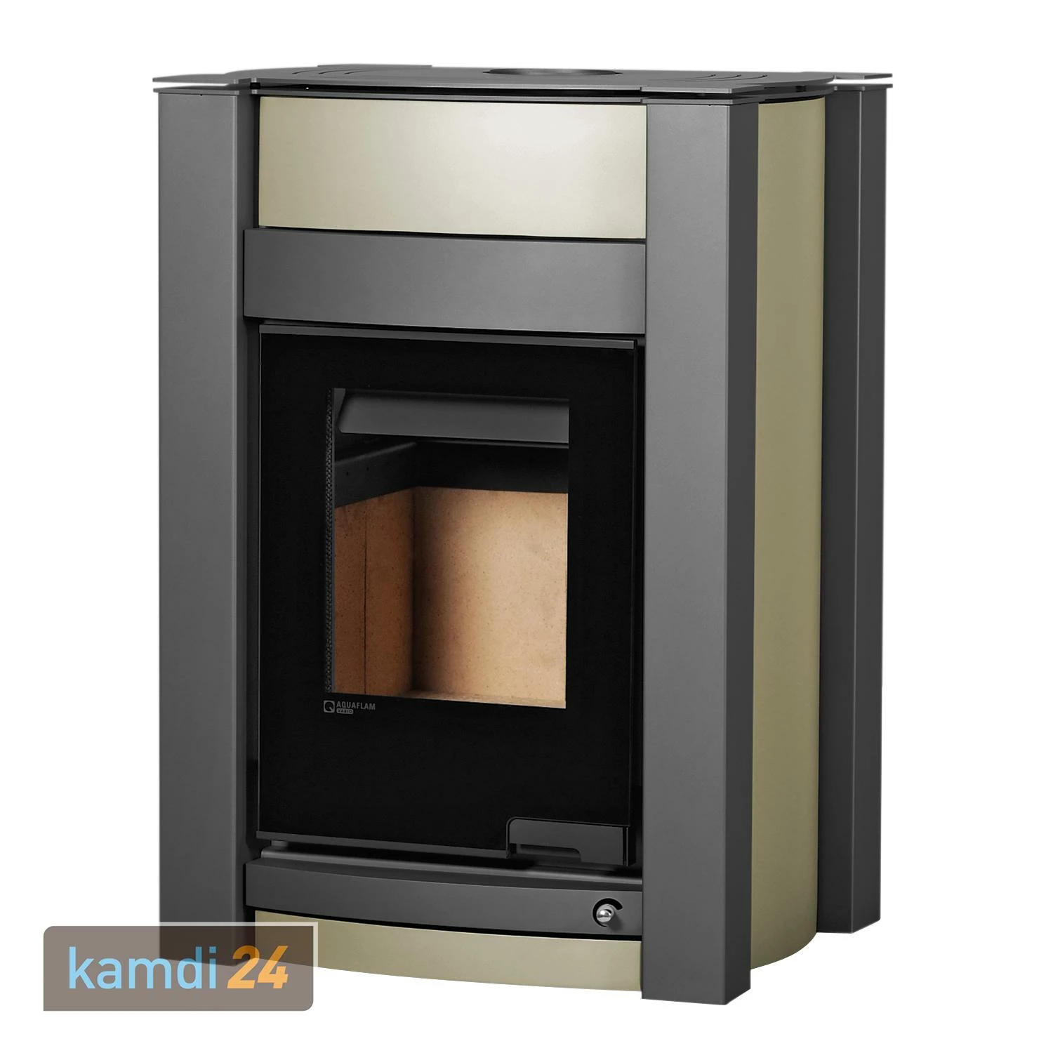 Aquaflam Vario Kalmar 11 KW Basic Wasserführender Kaminofen Olive Komplett-Set Hygienespeicher SHS 550 + 1 SWT 4 Aquaflam Vario Kalmar 11 KW Basic Wasserführender Kaminofen Olive Komplett-Set Hygienespeicher SHS 550 + 1 SWT – Bild 2