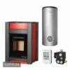 Aquaflam Vario Kalmar 11 KW Basic Wasserführender Kaminofen Red Komplett-Set Hygienespeicher SH 550