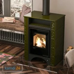 Aquaflam Vario Peru Basic Wasserführender Kaminofen Grün 11/7 KW