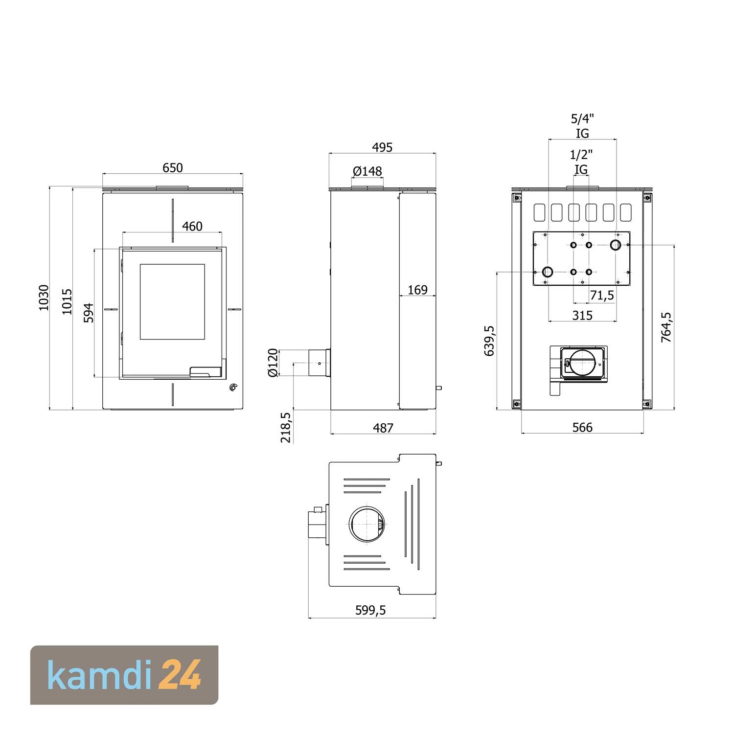 Aquaflam Vario Saporo Manual Wasserführender Kaminofen Grey 11/7 KW 8 Aquaflam Vario Saporo Manual Wasserführender Kaminofen Grey 11/7 KW – Bild 6