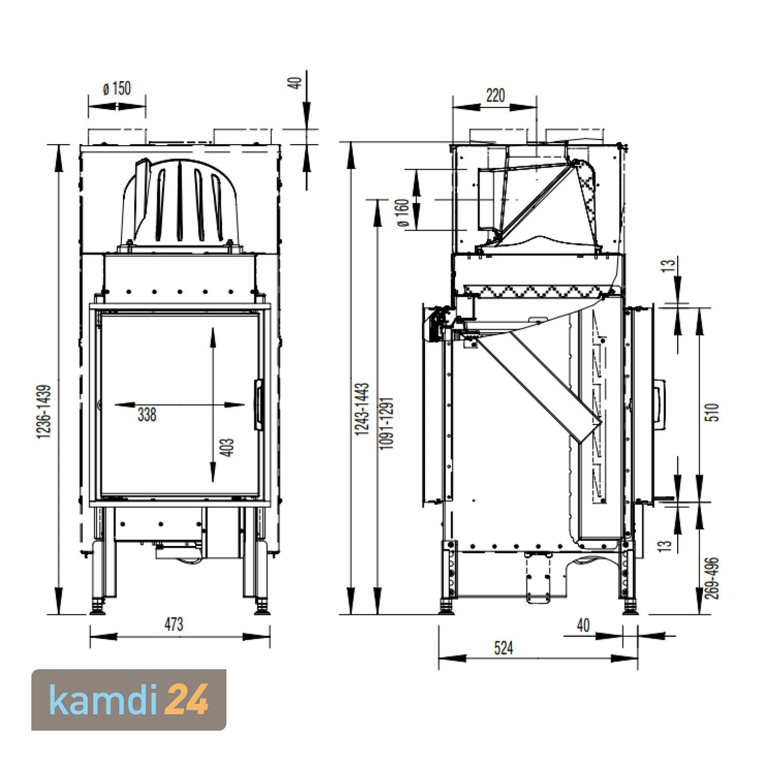 Austroflamm 45x51 K II Kamineinsatz Tunnel 6 Austroflamm 45x51 K II Kamineinsatz Tunnel – Bild 4
