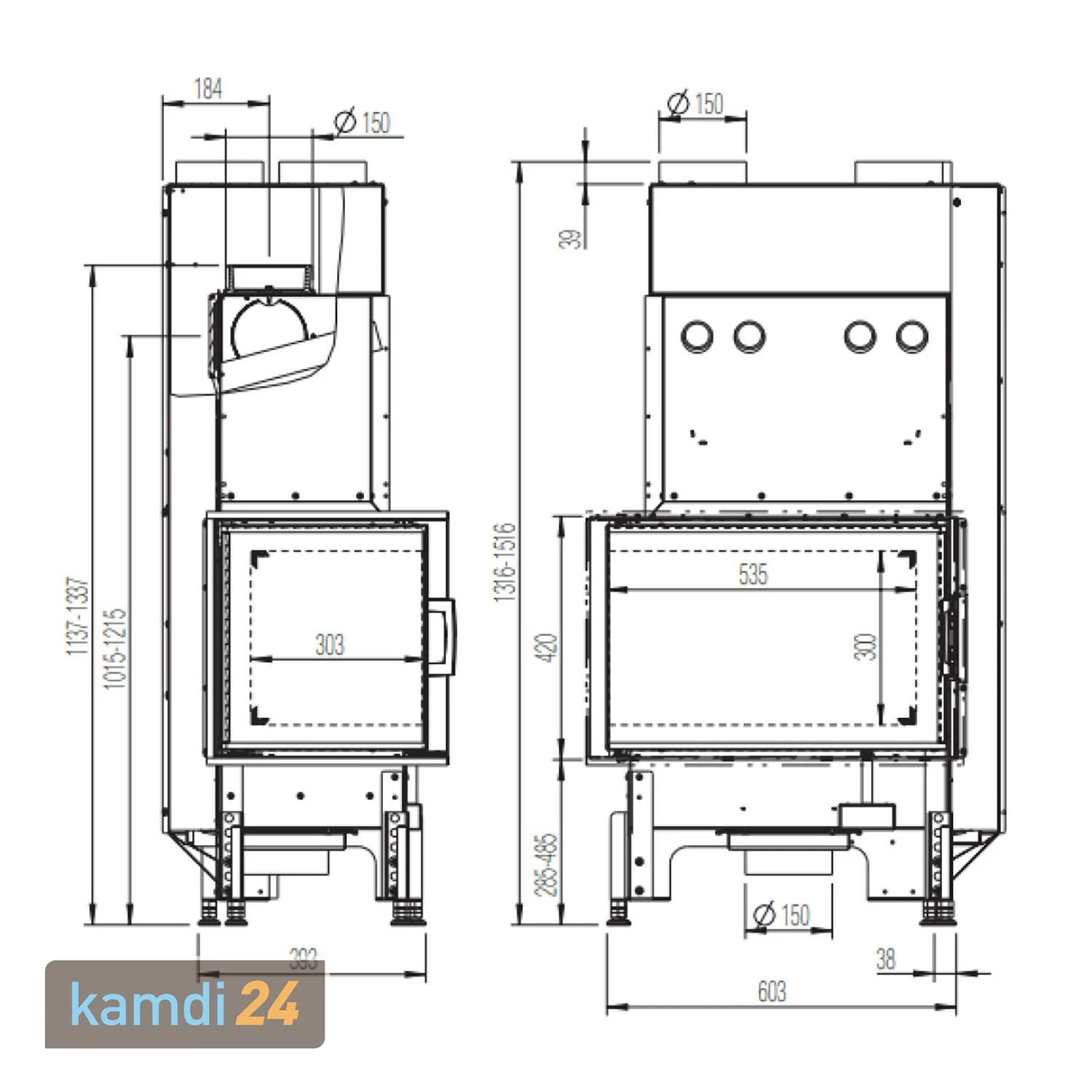 Austroflamm 63x40x42 K 2.0 Kamineinsatz Ecke Links Feuerraum Schwarz 8 Austroflamm 63x40x42 K 2.0 Kamineinsatz Ecke Links Feuerraum Schwarz – Bild 6