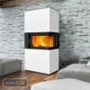 Austroflamm Sam 2.0 Kaminbausatz Eckverglasung Rechts Mit Klapptür Beton Polar White