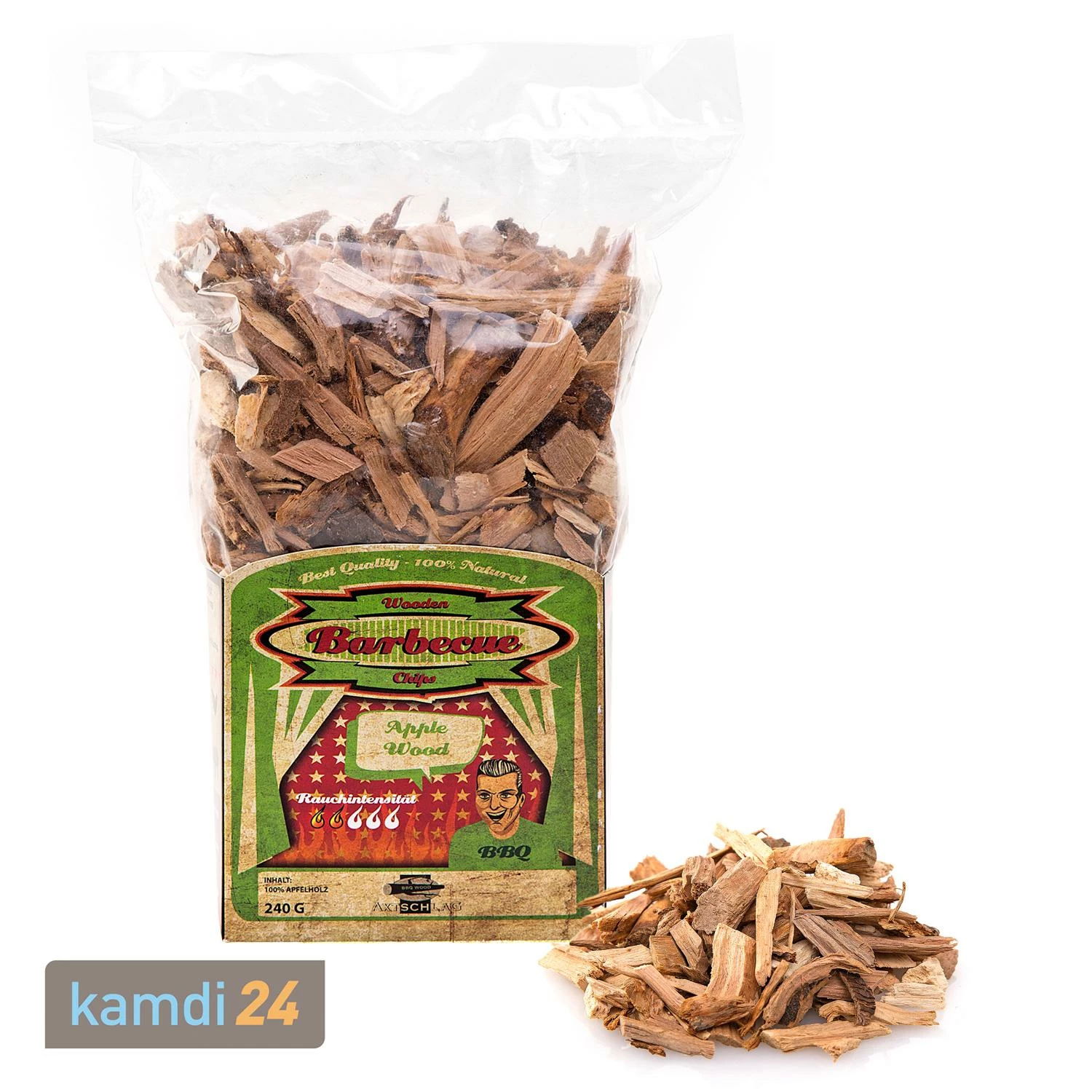 Axtschlag Wood Smoking Chips 4er-Set: Apfel, Whisky-Eiche, Devil´s Smoke & Klaus Grillt 4 Axtschlag Wood Smoking Chips 4er-Set: Apfel, Whisky-Eiche, Devil´s Smoke & Klaus Grillt – Bild 2