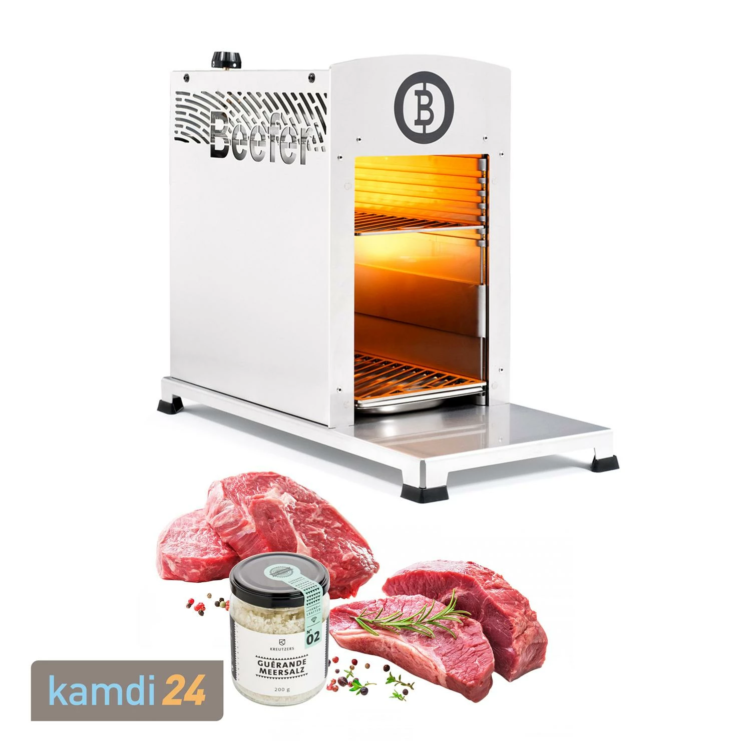 Beefer One Pro Hochtemperatur-Gasgrill + Kreutzers Premium Rindfleisch-Paket - Gutschein 3 Beefer One Pro Hochtemperatur-Gasgrill + Kreutzers Premium Rindfleisch-Paket - Gutschein