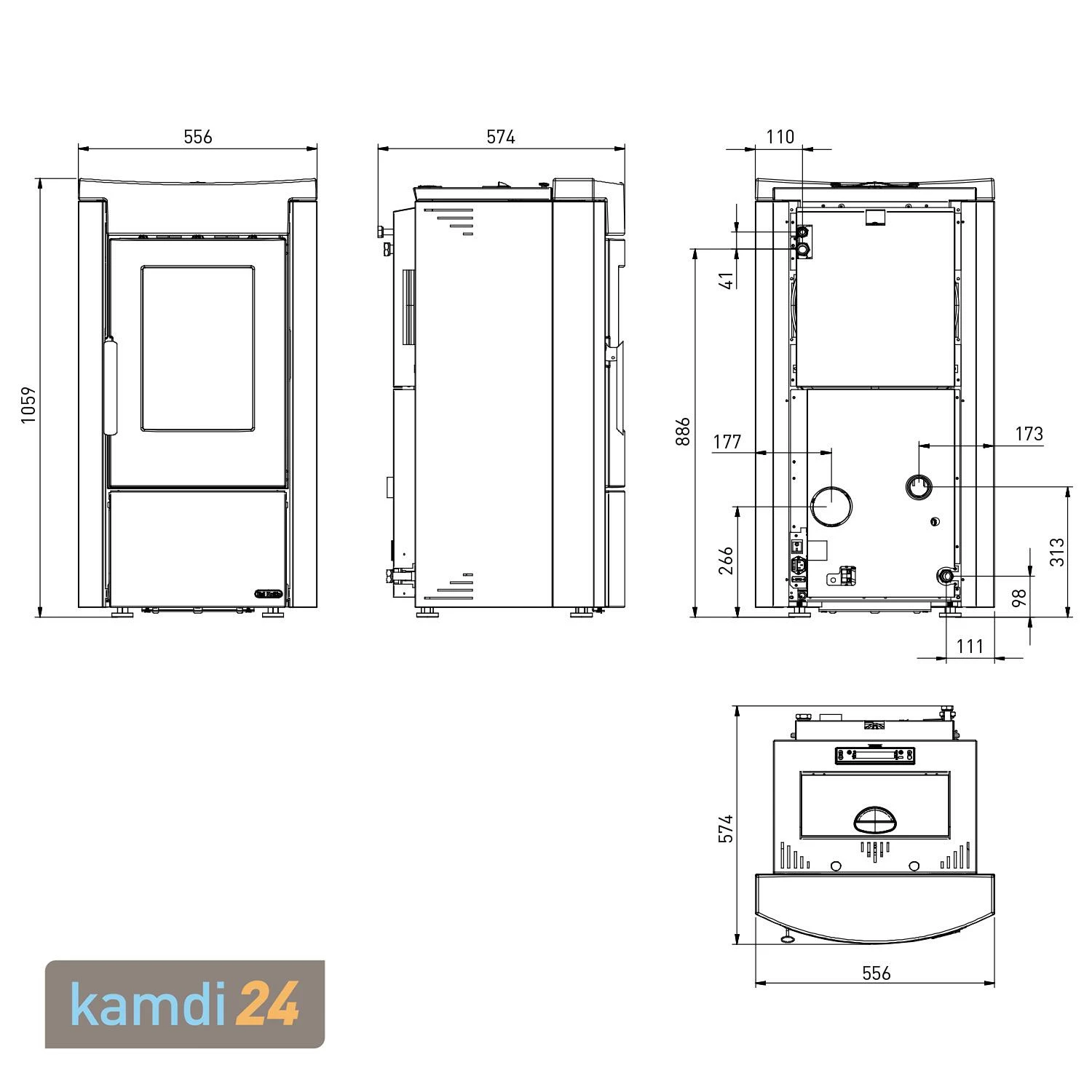 Dal Zotto Wanna Idro Wasserführender Pelletofen Stahl Bordeaux 6 Dal Zotto Wanna Idro Wasserführender Pelletofen Stahl Bordeaux – Bild 4
