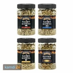 Don Marco´s Räucherpellets 4er-Set: Für Rind, Für Fisch, Für Geflügel Und Competition Blend