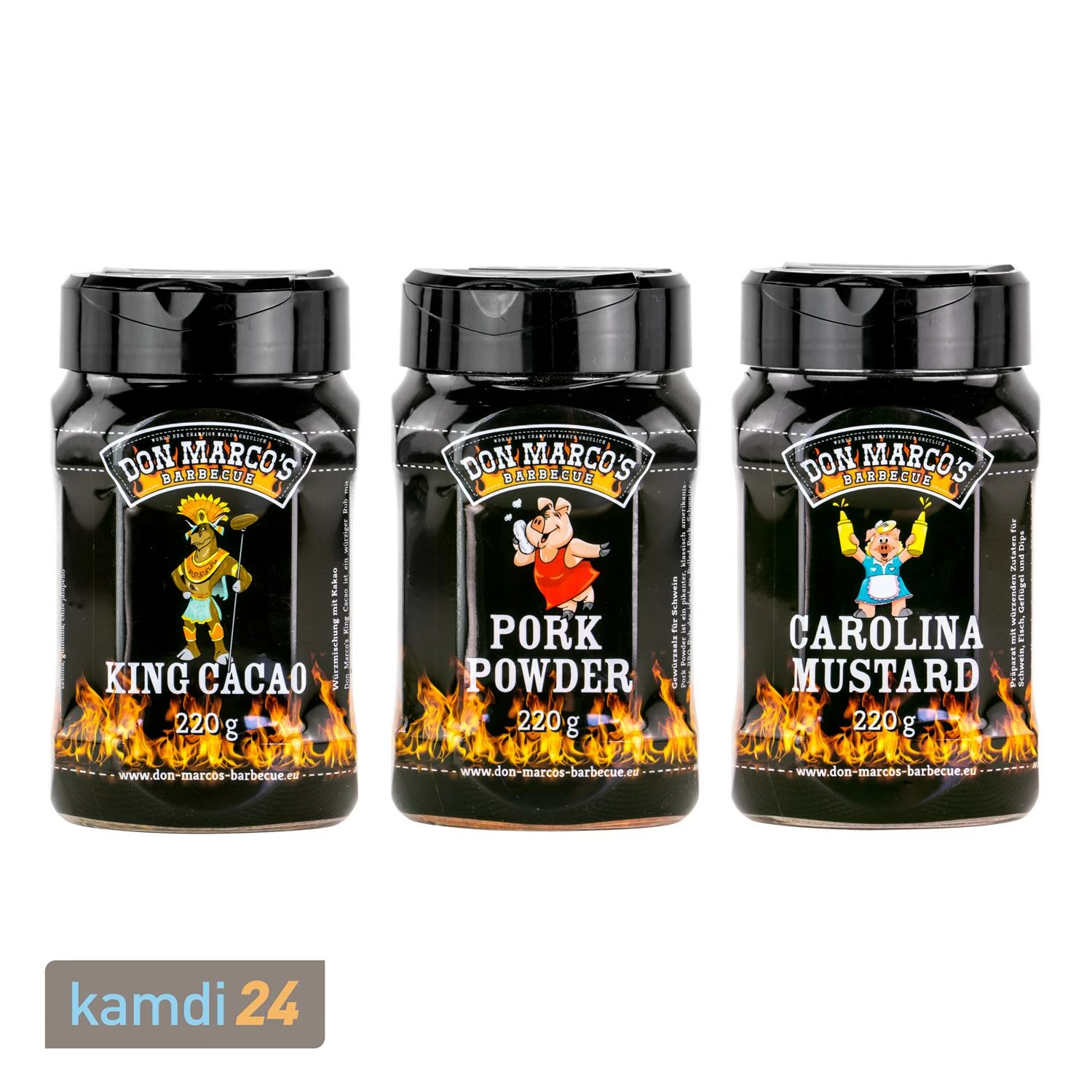 Don Marco´s Rub-Set: King Cacao, Pork Powder & Carolina Mustard 3 Don Marco´s Rub-Set: King Cacao, Pork Powder & Carolina Mustard
