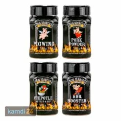Don Marco´s Rub-Set: PigWing® Seasoning, Pork Powder, Chipotle Butter & Dip Seasoning, BBQ-Booster