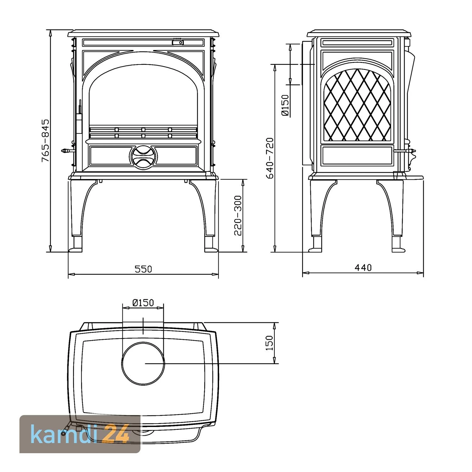 Dovre 425 GM Kaminofen Gusseisen Schwarz 9 Dovre 425 GM Kaminofen Gusseisen Schwarz – Bild 7