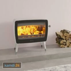 Dovre Vintage 50 Kaminofen Gusseisen Weiß Emailliert