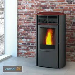 Edilkamin Aris Up Plus Pelletofen Stahl Schwarz / Bordeaux