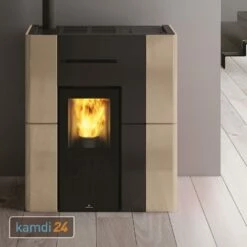 Edilkamin Blade H 15 Wasserführender Pelletofen Keramik Beige