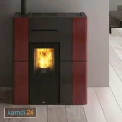 Edilkamin Blade H 15 Wasserführender Pelletofen Keramik Bordeaux