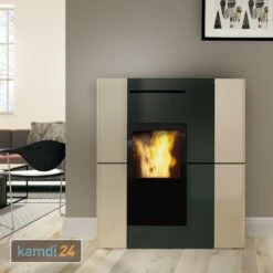 Edilkamin Blade2 H22 Up Wasserführender Pelletofen Keramik Beige Inkl. Kit R-FX