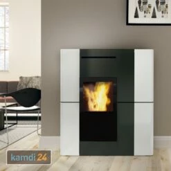 Edilkamin Blade2 H22 Up Wasserführender Pelletofen Keramik Weiß Inkl. Kit R-FX