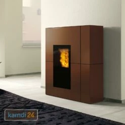 Edilkamin Blade2 H22 Up Wasserführender Pelletofen Stahl Bronze Inkl. Kit R-FX