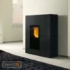 Edilkamin Blade2 H22 Up Wasserführender Pelletofen Stahl Schwarz Inkl. Kit R-FX