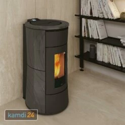 Edilkamin Cherie H 14 Evo Wasserführender Pelletofen Keramik Dunkelgrau