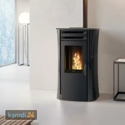 Edilkamin Dania Air Tight Pelletofen Stahl Schwarz / Glas Schwarz