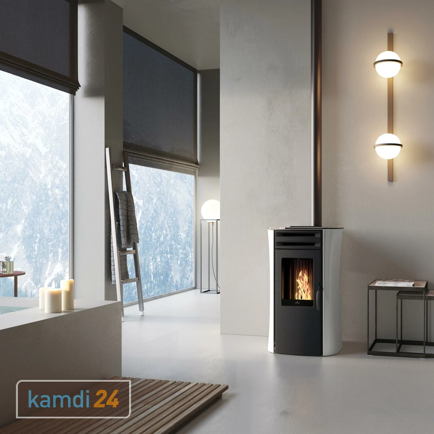 Edilkamin Dania Air Tight Plus Pelletofen Stahl Schwarz / Glas Weiß 5 Edilkamin Dania Air Tight Plus Pelletofen Stahl Schwarz / Glas Weiß – Bild 3