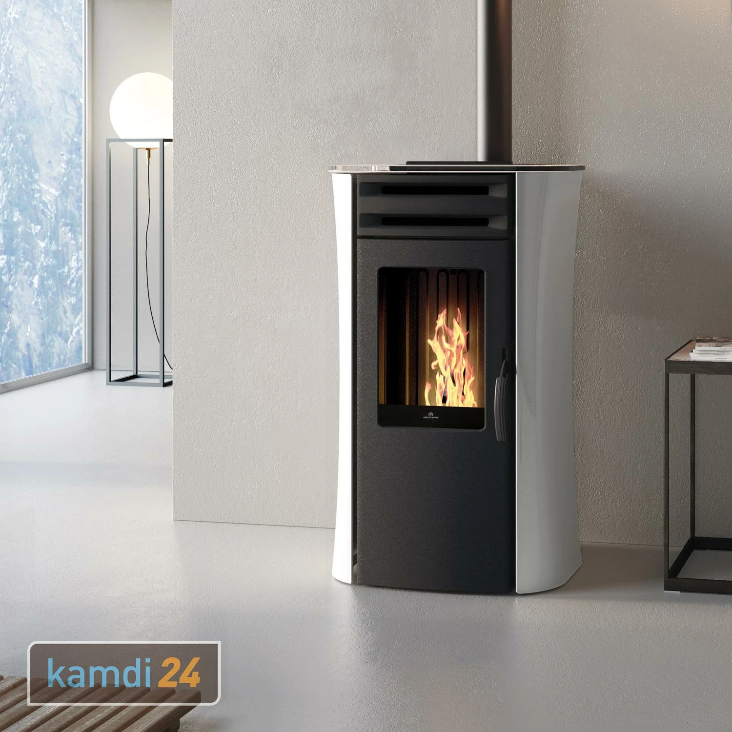 Edilkamin Dania Air Tight Plus Pelletofen Stahl Schwarz / Glas Weiß 3 Edilkamin Dania Air Tight Plus Pelletofen Stahl Schwarz / Glas Weiß