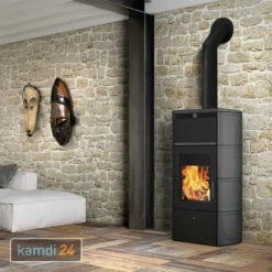 Edilkamin Flamma CS Wasserführender Kaminofen Dunkelgrau