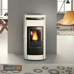 Edilkamin Kira2 H 18 Up Wasserführender Pelletofen Keramik Pergament Inkl. Kit R-FX