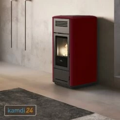 Edilkamin Milla H 12 Up Wasserführender Pelletofen Keramik Bordeaux