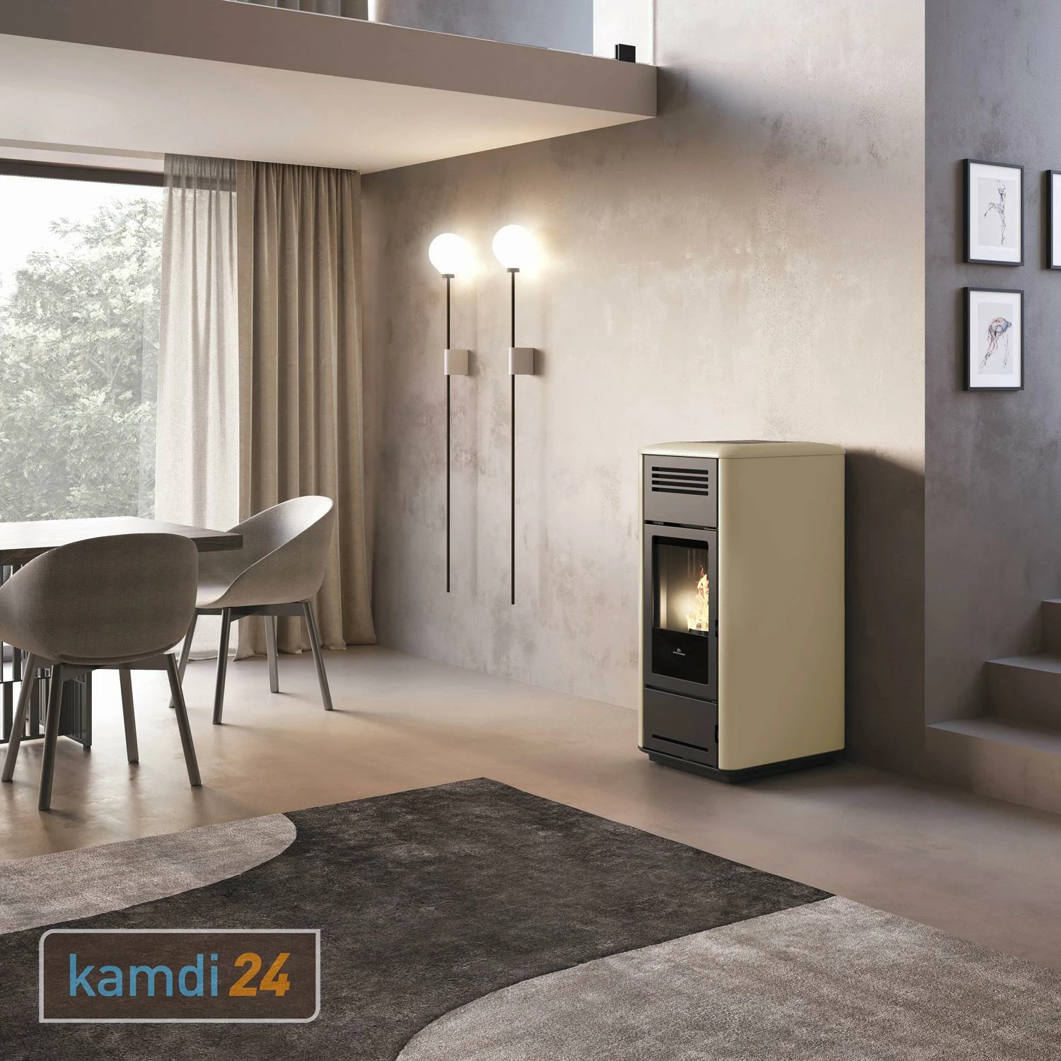 Edilkamin Milla H 12 Up Wasserführender Pelletofen Keramik Pergament 5 Edilkamin Milla H 12 Up Wasserführender Pelletofen Keramik Pergament – Bild 3