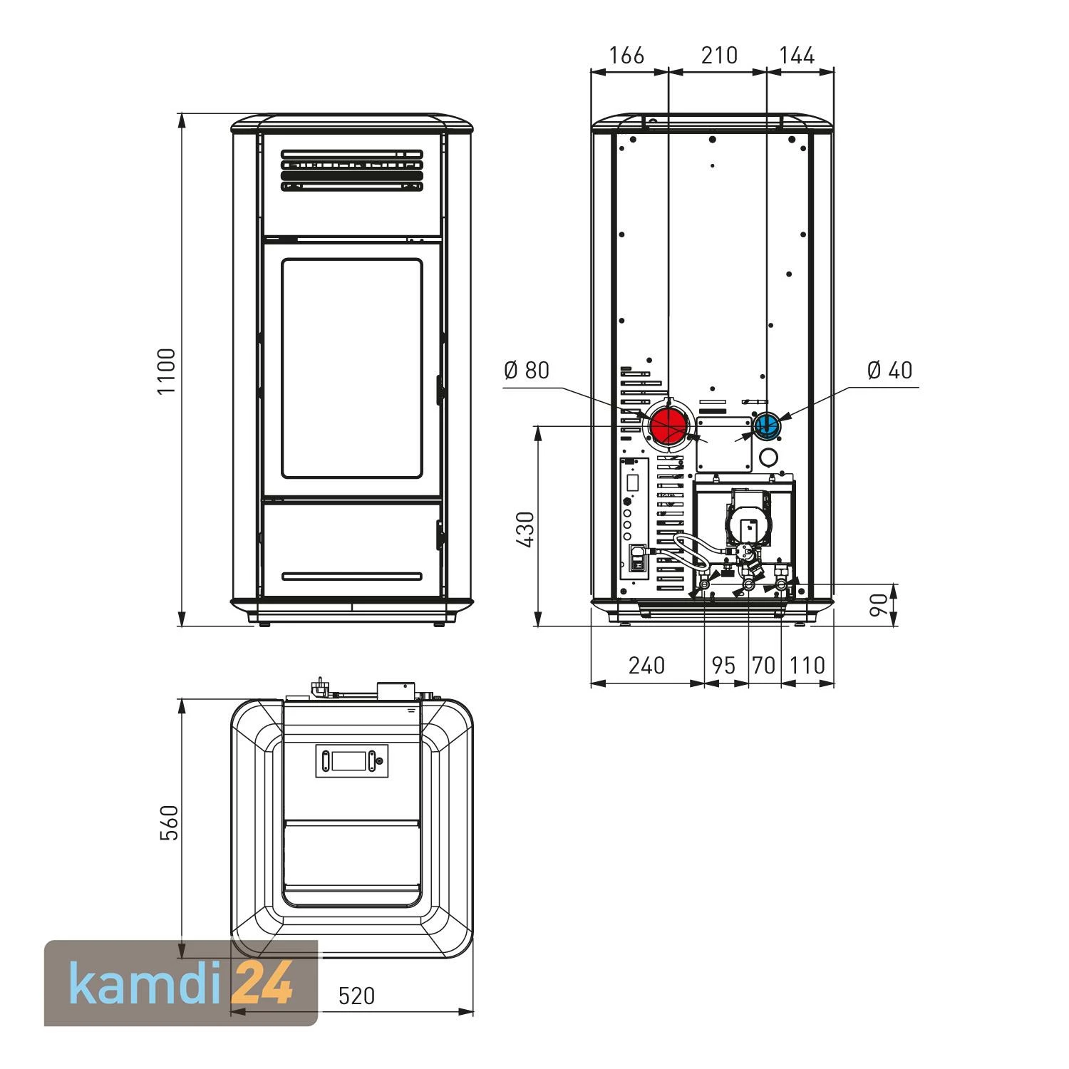 Edilkamin Milla H 12 Up Wasserführender Pelletofen Keramik Pergament 7 Edilkamin Milla H 12 Up Wasserführender Pelletofen Keramik Pergament – Bild 5