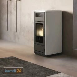 Edilkamin Milla H 12 Up Wasserführender Pelletofen Keramik Weiß