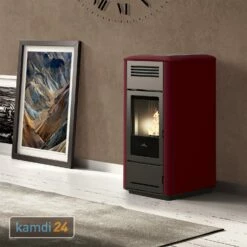 Edilkamin Milla H 15 Up Wasserführender Pelletofen Keramik Bordeaux