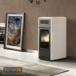 Edilkamin Milla H 15 Up Wasserführender Pelletofen Keramik Weiß