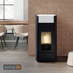 Edilkamin Myrna H 15 Wasserführender Pelletofen Keramik Mattweiß