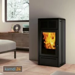 Edilkamin Nara2 Plus Up Pelletofen Keramik Schwarz