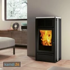 Edilkamin Nara2 Up Pelletofen Keramik Mattweiß