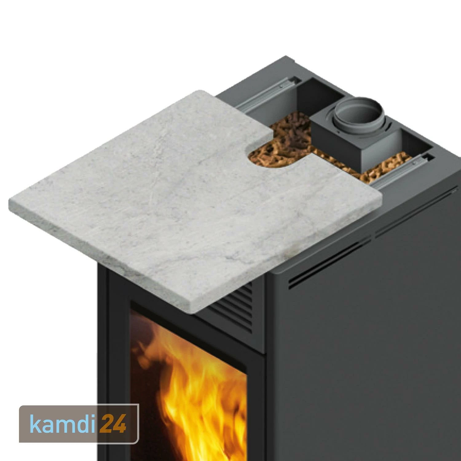 Edilkamin Slide2 7 Up Pelletofen Stahl Schwarz 2022 8 Edilkamin Slide2 7 Up Pelletofen Stahl Schwarz 2022 – Bild 6