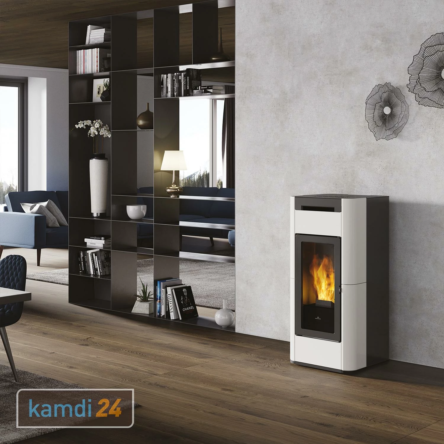 Edilkamin Tera H 25 EVO Wasserführender Pelletofen Keramik Weiß Inkl. Kit R-FX 5 Edilkamin Tera H 25 EVO Wasserführender Pelletofen Keramik Weiß Inkl. Kit R-FX – Bild 3