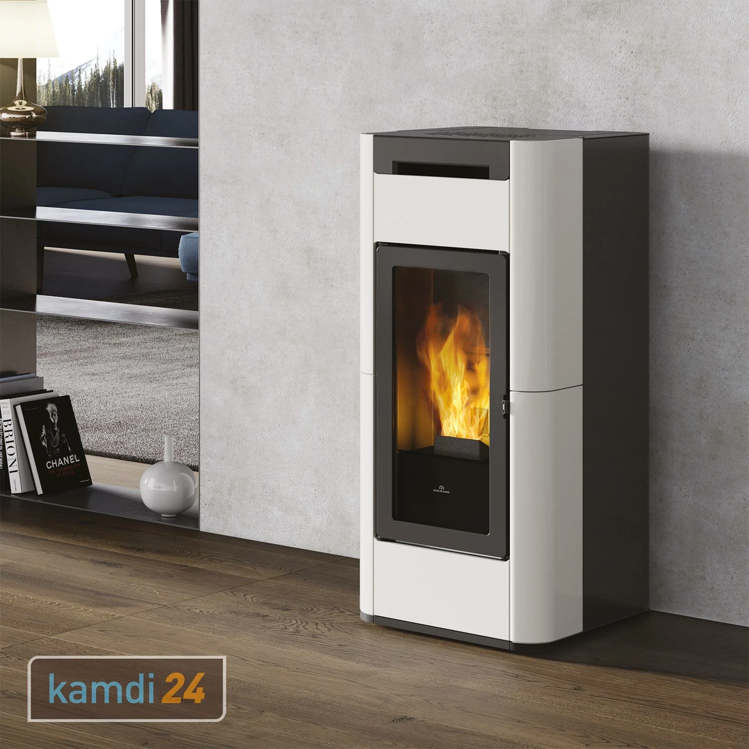 Edilkamin Tera H 30 EVO Wasserführender Pelletofen Keramik Weiß Inkl. Kit R-FX 3 Edilkamin Tera H 30 EVO Wasserführender Pelletofen Keramik Weiß Inkl. Kit R-FX
