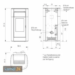 Edilkamin Vyda Air Tight Pelletofen Stahl/Keramik Grau -Angebote Kamdi24 Store edilkamin vyda air tight pelletofen stahl keramik grau 14998 m 5
