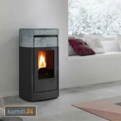 Edilkamin Vyda2 H 22 Up Wasserführender Pelletofen Naturstein Inkl. Kit R-FX