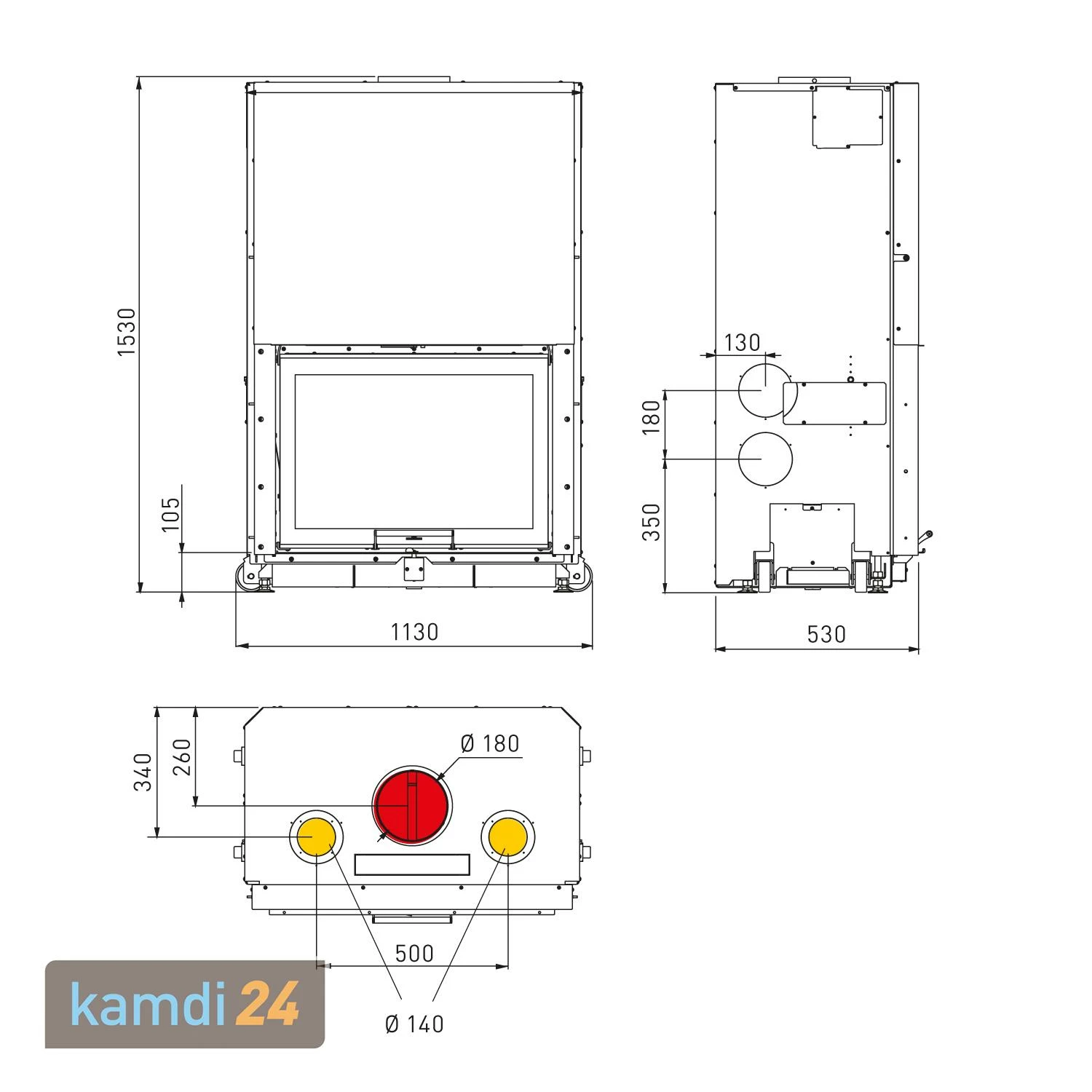 Edilkamin Windo 90 Kamineinsatz Feuerraum Schwarz 6 Edilkamin Windo 90 Kamineinsatz Feuerraum Schwarz – Bild 4