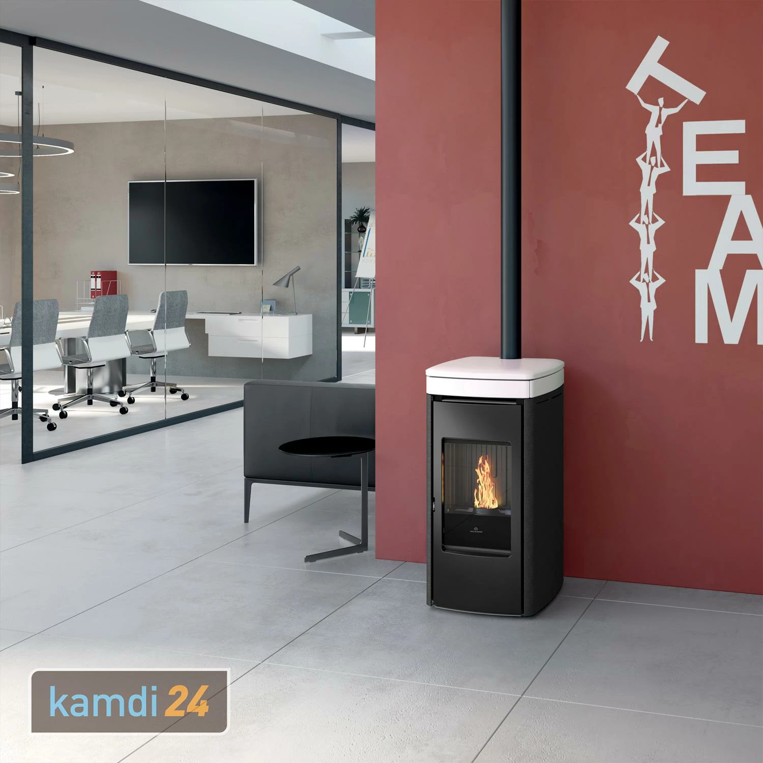 Edilkamin Yana Pelletofen Keramik Weiß 5 Edilkamin Yana Pelletofen Keramik Weiß – Bild 3