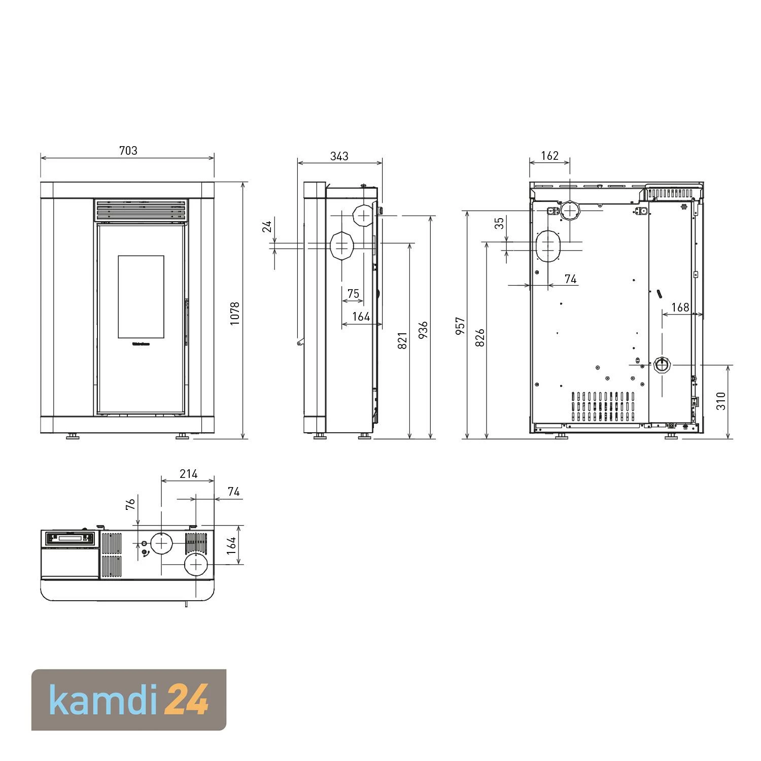 Extraflame Annabella AD EVO Pelletofen Stahl Weiß 8 Extraflame Annabella AD EVO Pelletofen Stahl Weiß – Bild 6