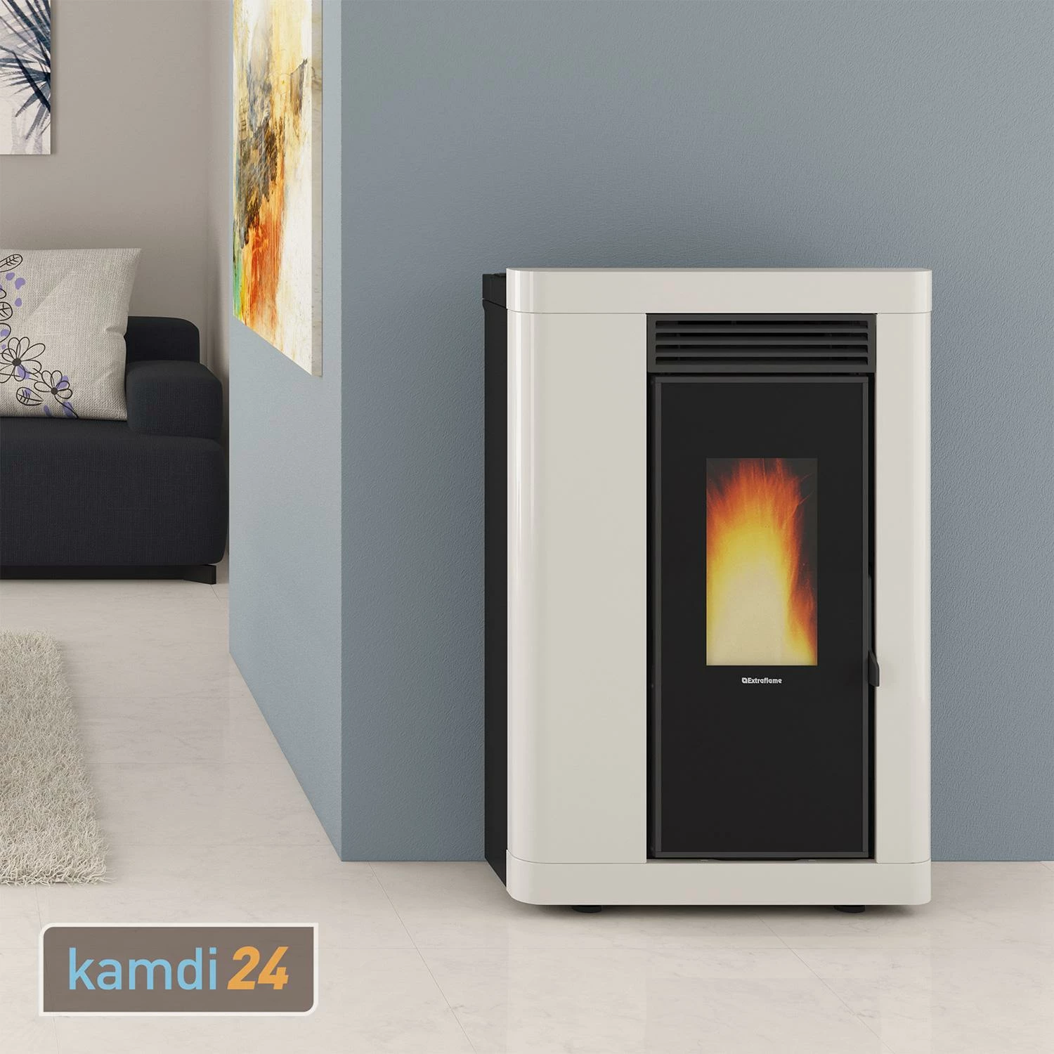 Extraflame Annabella AD EVO Pelletofen Stahl Weiß 3 Extraflame Annabella AD EVO Pelletofen Stahl Weiß