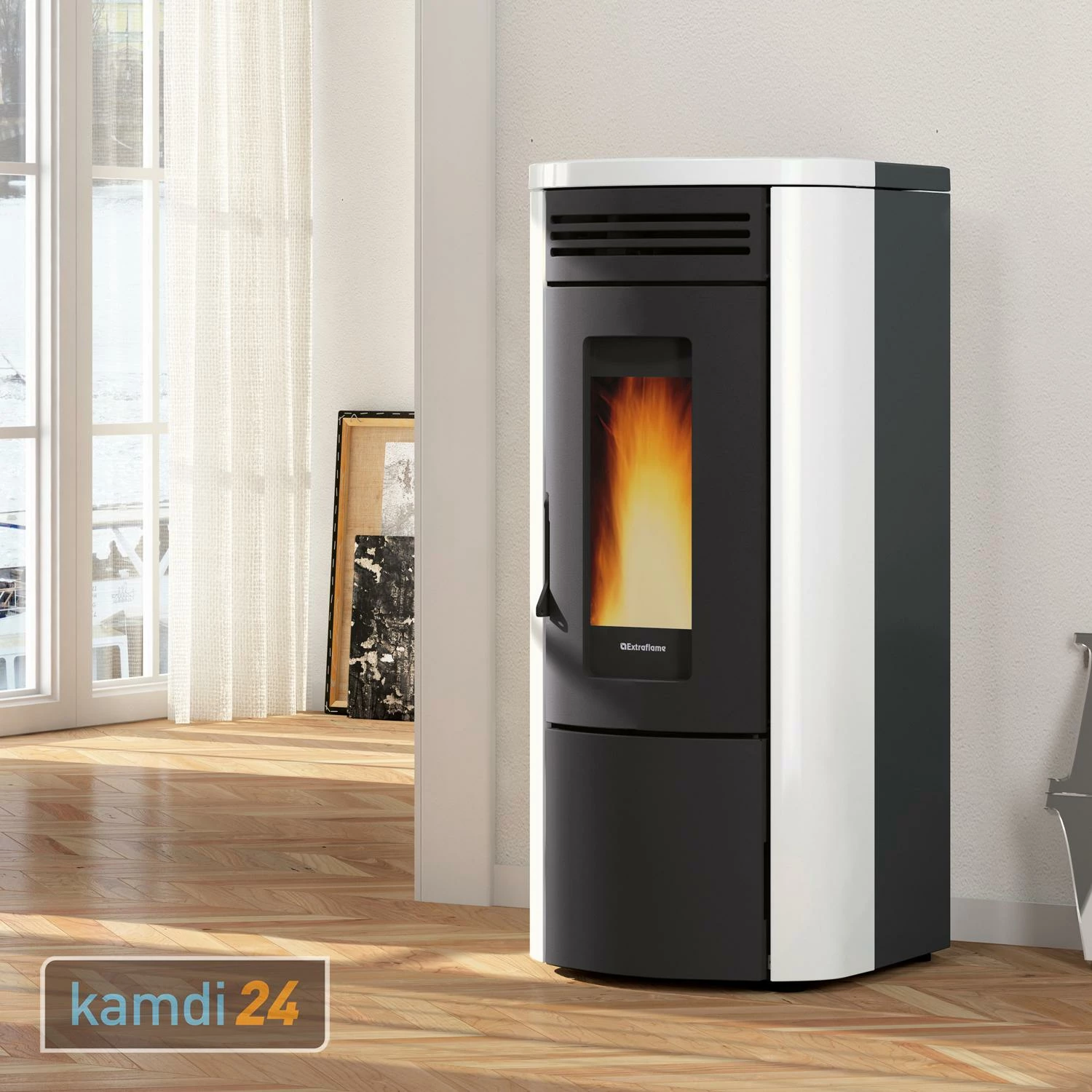 Extraflame Costanza Idro Wasserführender Pelletofen Weiß 3 Extraflame Costanza Idro Wasserführender Pelletofen Weiß