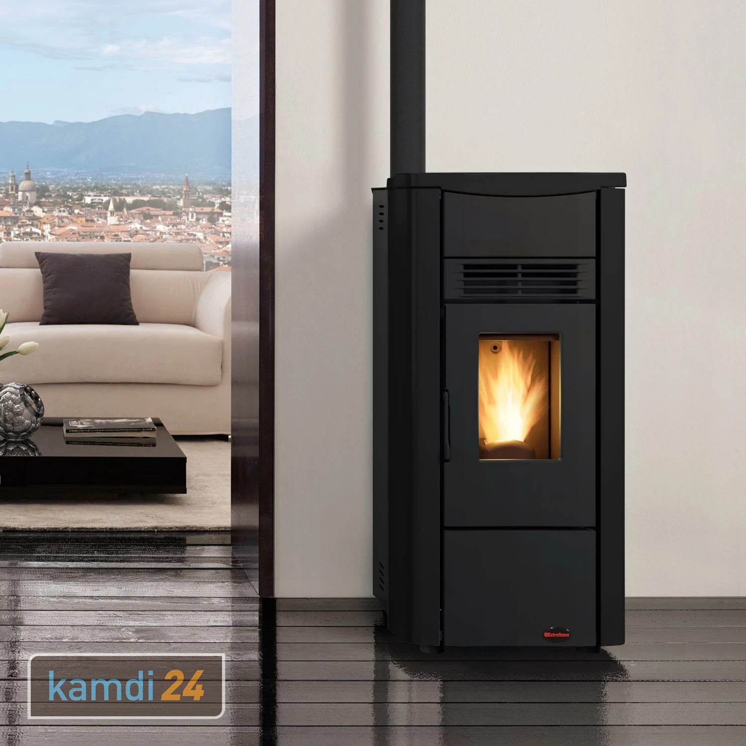Extraflame Giusy EVO 2.0 Pelletofen Schwarz 3 Extraflame Giusy EVO 2.0 Pelletofen Schwarz